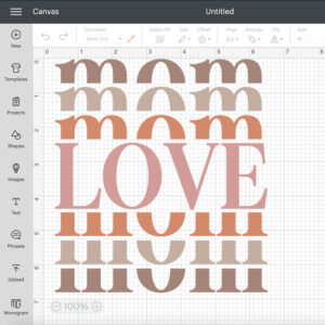 Mom Love SVG Mother T shirt stacked design for Cricut 2