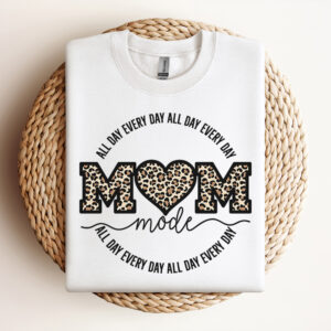Mom Mode All Day Everyday SVG Happy Mothers Day T shirt Leopard Design SVG 3