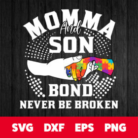 Momma And Son Bond Never Be Broken SVG Autism Awareness SVG 1