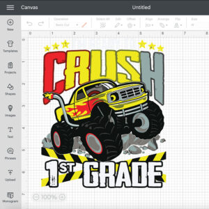 Monster Truck Ready To Crush First Grade Back To School SVG 2