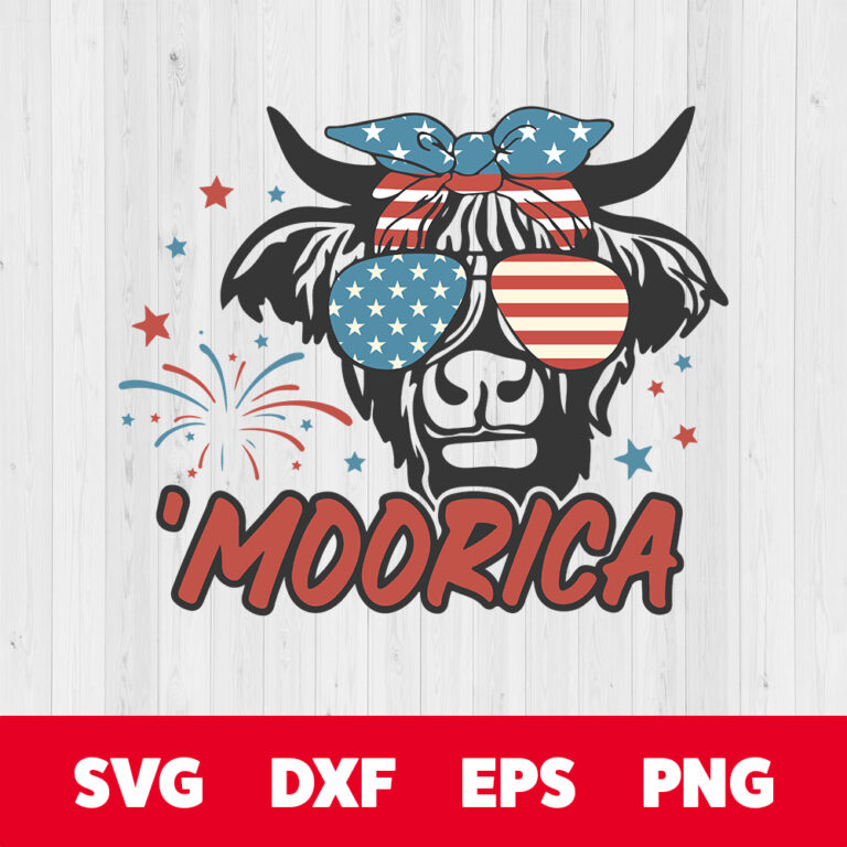 Moorica Highland Cow Patriotic SVG 4th of July SVG 1
