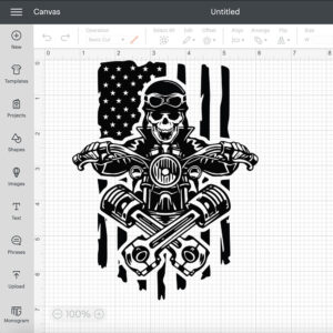 Motor Cycle Skull American Flag SVG 2