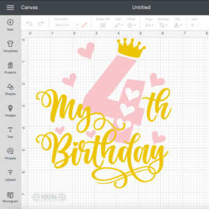 My 4th Birthday Girl SVG Four years old girl SVG cut files CricutSilhouette 2