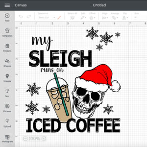 My Sleigh runs on Iced Coffee SVGSkeleton Christmas SVG 2