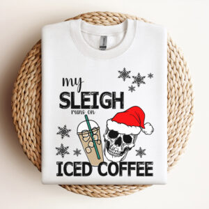 My Sleigh runs on Iced Coffee SVGSkeleton Christmas SVG 3