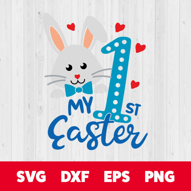 My first Easter for Baby Boy Cute Rabbit cut file SVG 1