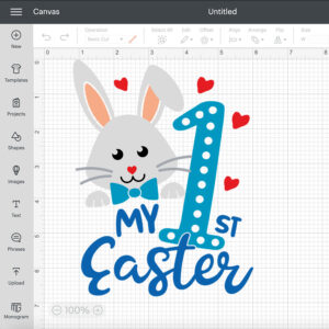 My first Easter for Baby Boy Cute Rabbit cut file SVG 2