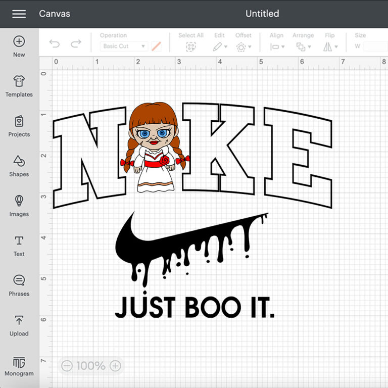 Nike Just Boo It x Baby Annabelle SVG Horror Character SVG 2