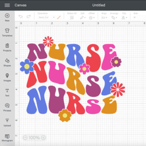Nurse Nurse Nurse PNG Groovy Boho Nurse Retro Flowers PNG Wavy Letters PNG 2