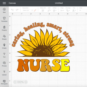Nurse PNG Sublimation Caring Healing Smart Strong Sunflower PNG 2