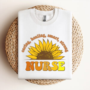 Nurse PNG Sublimation Caring Healing Smart Strong Sunflower PNG 3