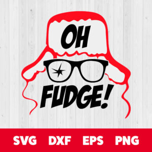 Oh Fudge SVG Funny Christmas Trapper Hat And Glasses Design SVG 1