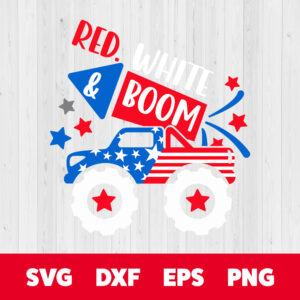 Patriotic Monster Truck SVG 4th of July SVG Kids SVG Fireworks America SVG 1