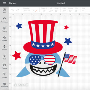 Patriotic Shark SVG 4th of July American Flag SVG cutting files 2