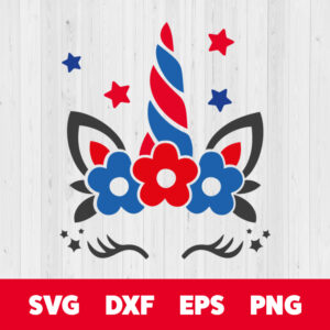 Patriotic Unicorn SVG 4th of July Magical Flag SVG cutting files 1