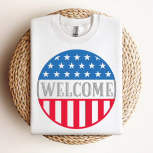 Patriotic welcome sign for the door 4th of July SVG design for front porch 3