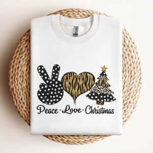 Peace Love Christmas Gold Pattern PNG Christmas PNG 3