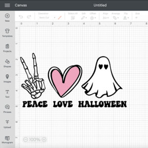 Peace Love Halloween SVG PNG Cute Ghost SVG 2