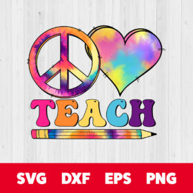 Peace Love Teach Teacher PNG 1