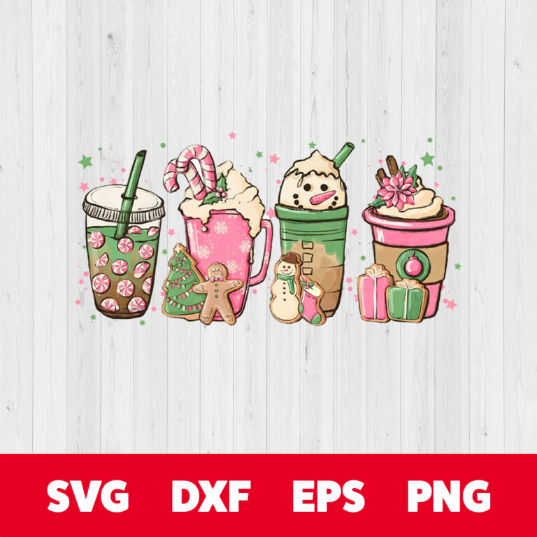 Pink Christmas Candy Cane Coffee Cup PNG 1