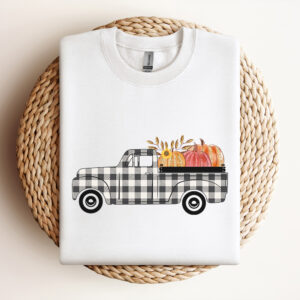 Plaid Truck design sublimation design graphic design fall shirt design fall PNG 3
