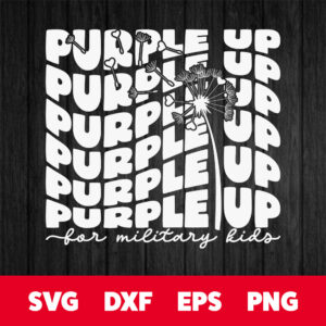 Purple Up SVG Military Kids Month T shirt color design SVG PNG Cut Files 1