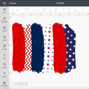 Red White Blue Brush Strokes Patriotic Pattern PNG instant download 2