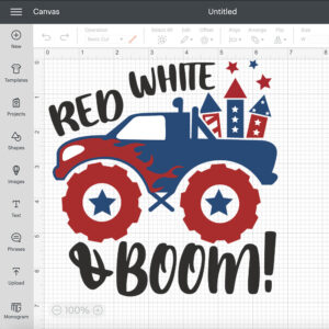 Red White and Boom SVG Patriotic Monster Truck SVG 4th of July SVG 2