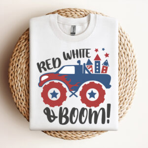 Red White and Boom SVG Patriotic Monster Truck SVG 4th of July SVG 3