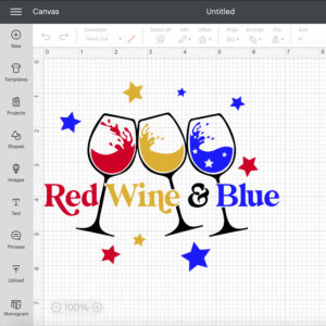 Red Wine And Blue SVG 4th of July Patriotic Wine Glasses T shirt Design SVG Cut Files 2