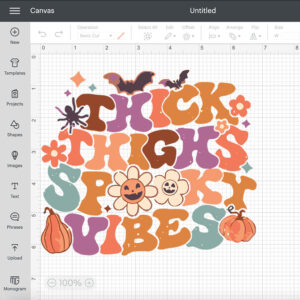 Retro Groovy Funny Halloween Thick Thighs And Spooky Vibes SVG 2