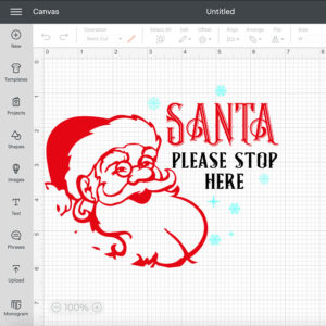 Santa Please Stop Here SVG Christmas Door Round Sign Design SVG Cut Files 2