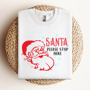 Santa Please Stop Here SVG Christmas Door Round Sign Design SVG Cut Files 3