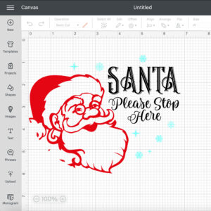 Santa Please Stop Here SVG Christmas Round Door Sign Design SVG Cut Files 2