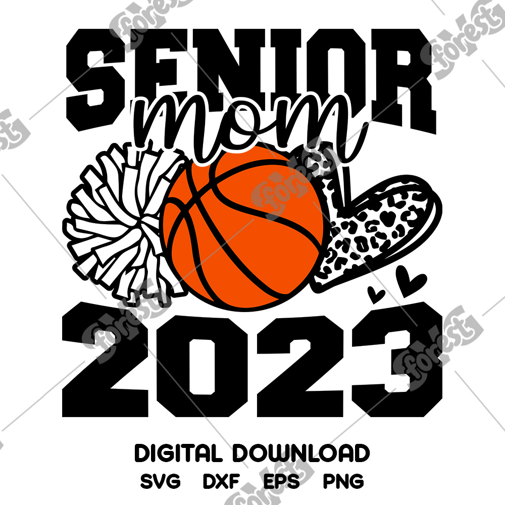 Senior Basketball Mom 2023 SVG • Leopard Heart Graduation T-shirt