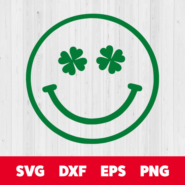 Shamrock Eyes Smiley Face SVG Kids St Patricks Day SVG 1