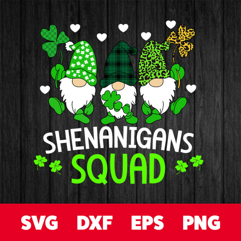 Shenanigans Squad St Patricks Day Gnomes Green Proud Irish SVG 1