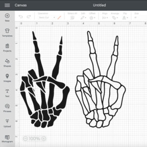 Skeleton Peace Hand SVG 2