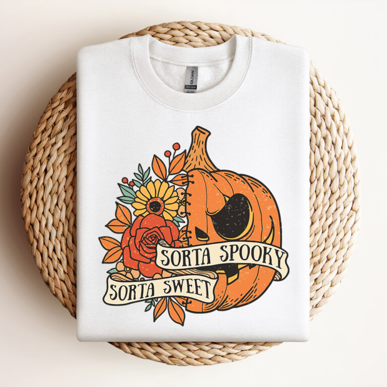 Sorta Sweet Sorta Spooky Flower Pumpkin Halloween SVG 3