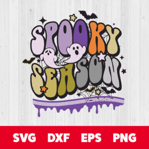 Spooky Season Retro Funny Halloween Cute Ghost Spooky Season SVG 1