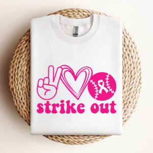Strike Out Baseball SVG Breast Cancer Awareness Pink Ribbon SVG Cut Files 3
