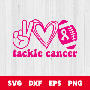 Tackle Cancer Football SVG Breast Cancer Awareness Pink Ribbon SVG 1