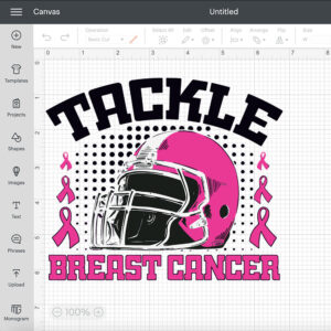 Tackle Football Breast Cancer Awareness Pink Ribbon SVG 2