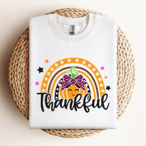 Thankful Rainbow SVG Thanksgiving Pumpkin Face T shirt Design SVG Cut Files 3