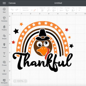 Thankful Rainbow SVG Thanksgiving Turkey Face T shirt Design SVG Cut Files 2