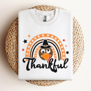 Thankful Rainbow SVG Thanksgiving Turkey Face T shirt Design SVG Cut Files 3