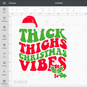 Thick Thighs Christmas Vibes SVG Retro Christmas Design SVG Cut Files 2