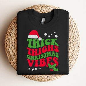 Thick Thighs Christmas Vibes SVG Retro Christmas Design SVG Cut Files 3