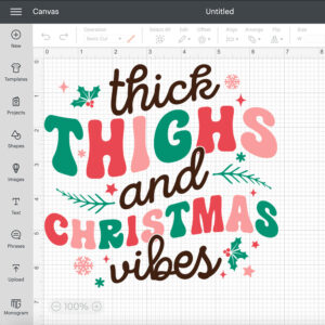 Thick Thighs and Christmas Vibes SVG Merry Christmas T shirt Design SVG PNG 2
