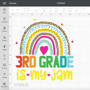 Third 3rd Grade Is My Jam Back To School Rainbow Teacher SVG 2
